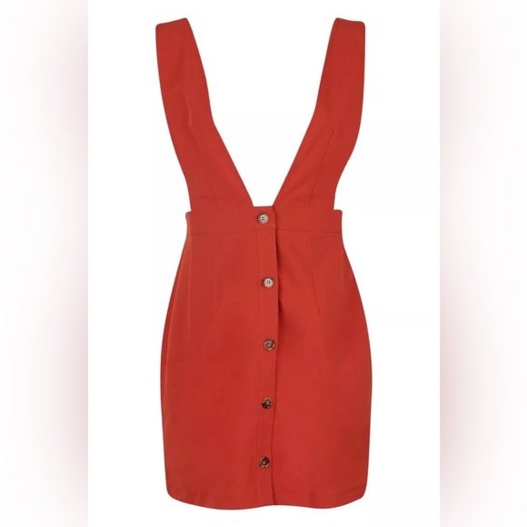 BOOHOO PLUNGE FRONT BUTTON JUMPER DRESS *NWT* - Picture 3 of 7